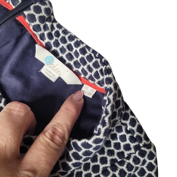 Boden Sarah Smart Day Navy White Dress Size 2 - Picture 4 of 8